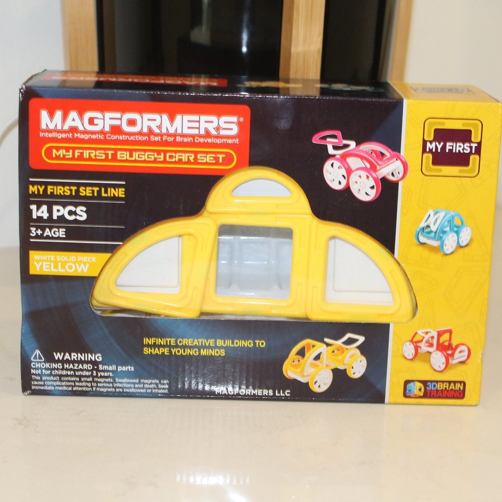 MAGFORMERS MAGNETIC CONSTRUCTION SET FOR KIDS YELLOW NEW